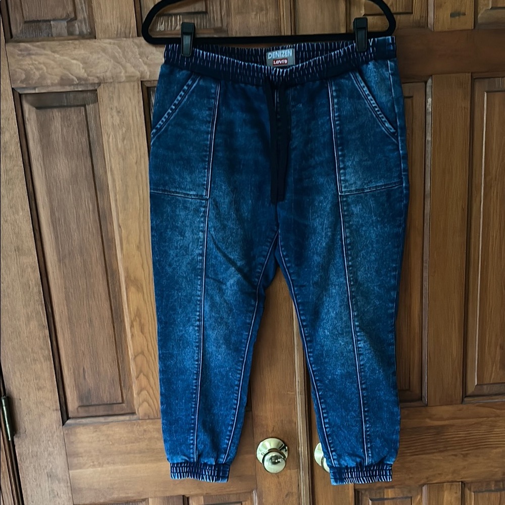 Denim Jogger Pants in Blue